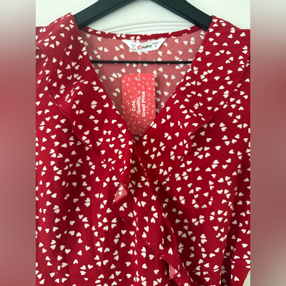 NWT - Pat Pat - Mommy and Me Red Dress with White Hearts - Size Small - Picture 6 of 16